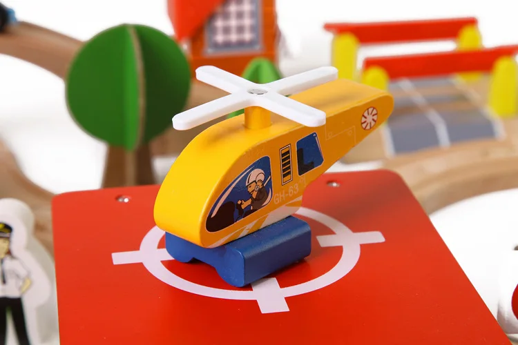 Классическая железная дорога, деревянный трек поезда, набор 69 шт., популярный Rreschool, детский деревянный трек поезда, игрушки