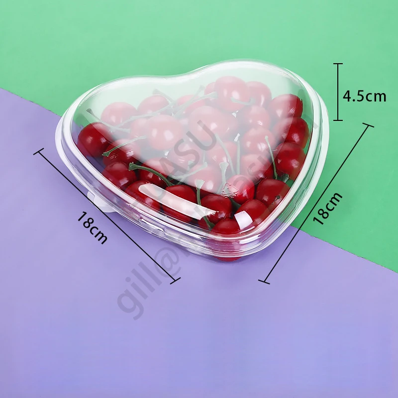 Heart shape plastic Fruit packaging box for strawberry  fruit and vegetables