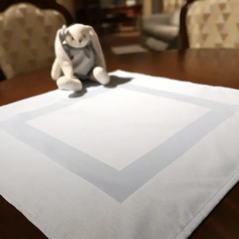 crocheted polyester and cotton satin band cloth napkin in stock inventory reserve warehouse bank clearance