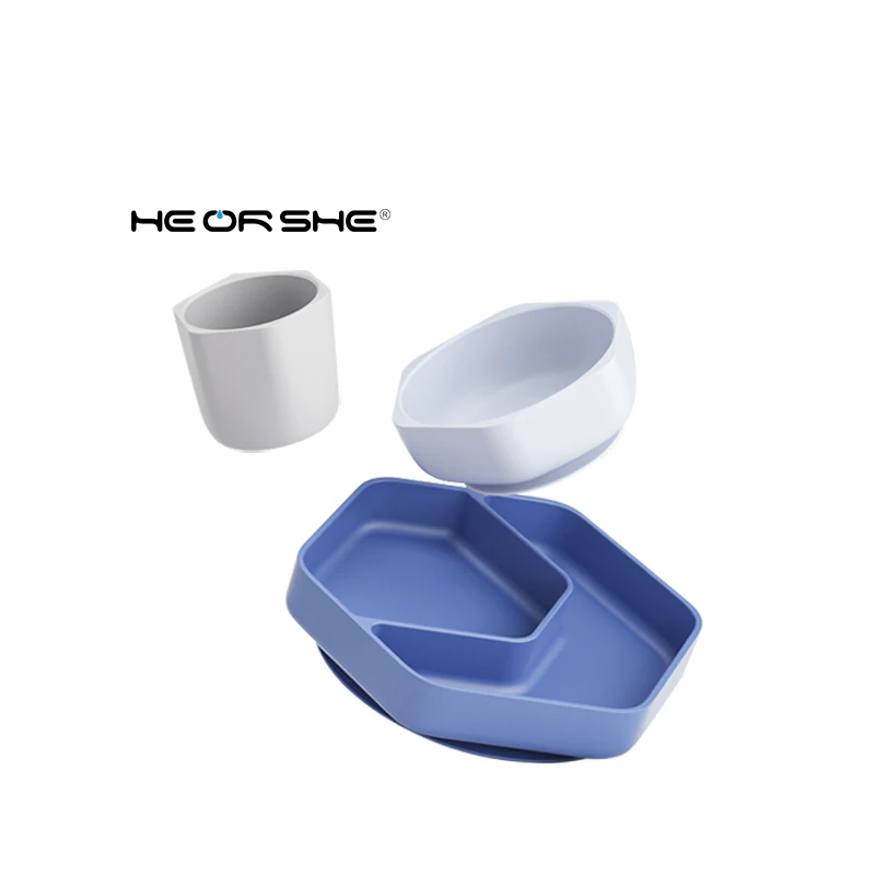 HEORSHE не содержит Бисфенол А, лучшая тарелка для кормления детей, пищевой силикон, синяя розовая детская силиконовая Тарелка на присоске, распродажа