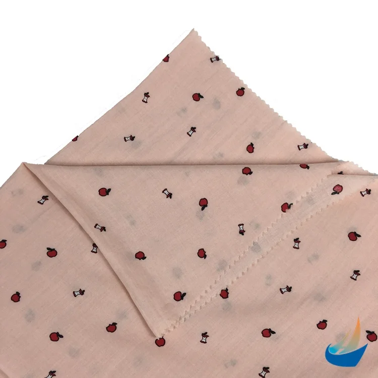 
100% Rayon Fabric apple printed for garment 106GSM 