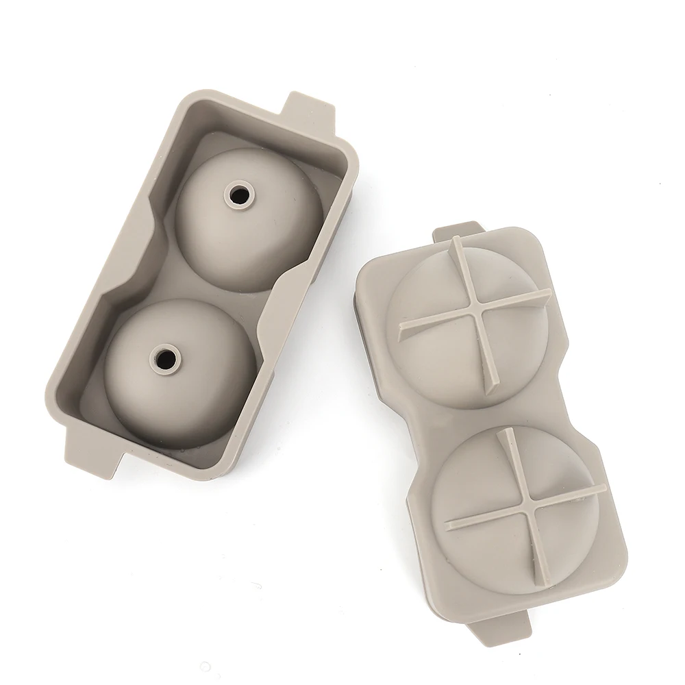 Large Round Ice Ball Mold Spheres Big Ice Cube Makers Silicone Tray with Removable Flexible