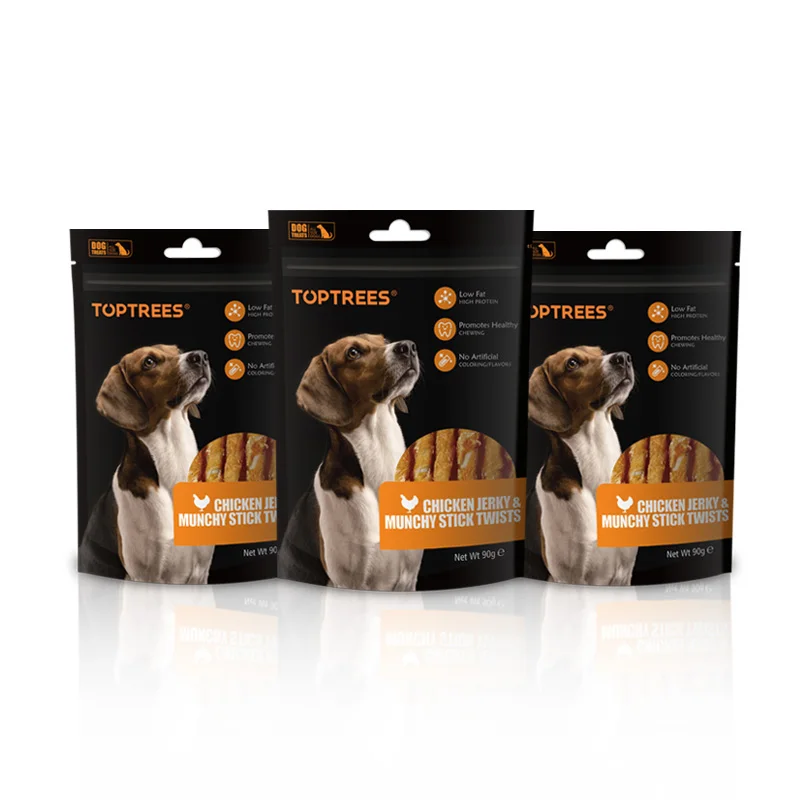 TOPTREES PET TREATS: chicken and munchy stick evcil hayvan davranir  Human Grade Dehydrated  Dog Treats