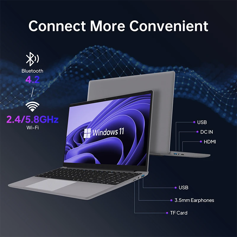 15.6 Inch Intel Celeron N5095 Laptops 12GB RAM 512 SSD 1920*1080p Pc Portable Gaming Laptop Window 11 Notebook