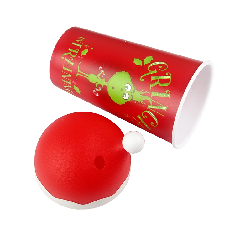  Luxury mug custom logo plastic tumbler cold christmas cup with