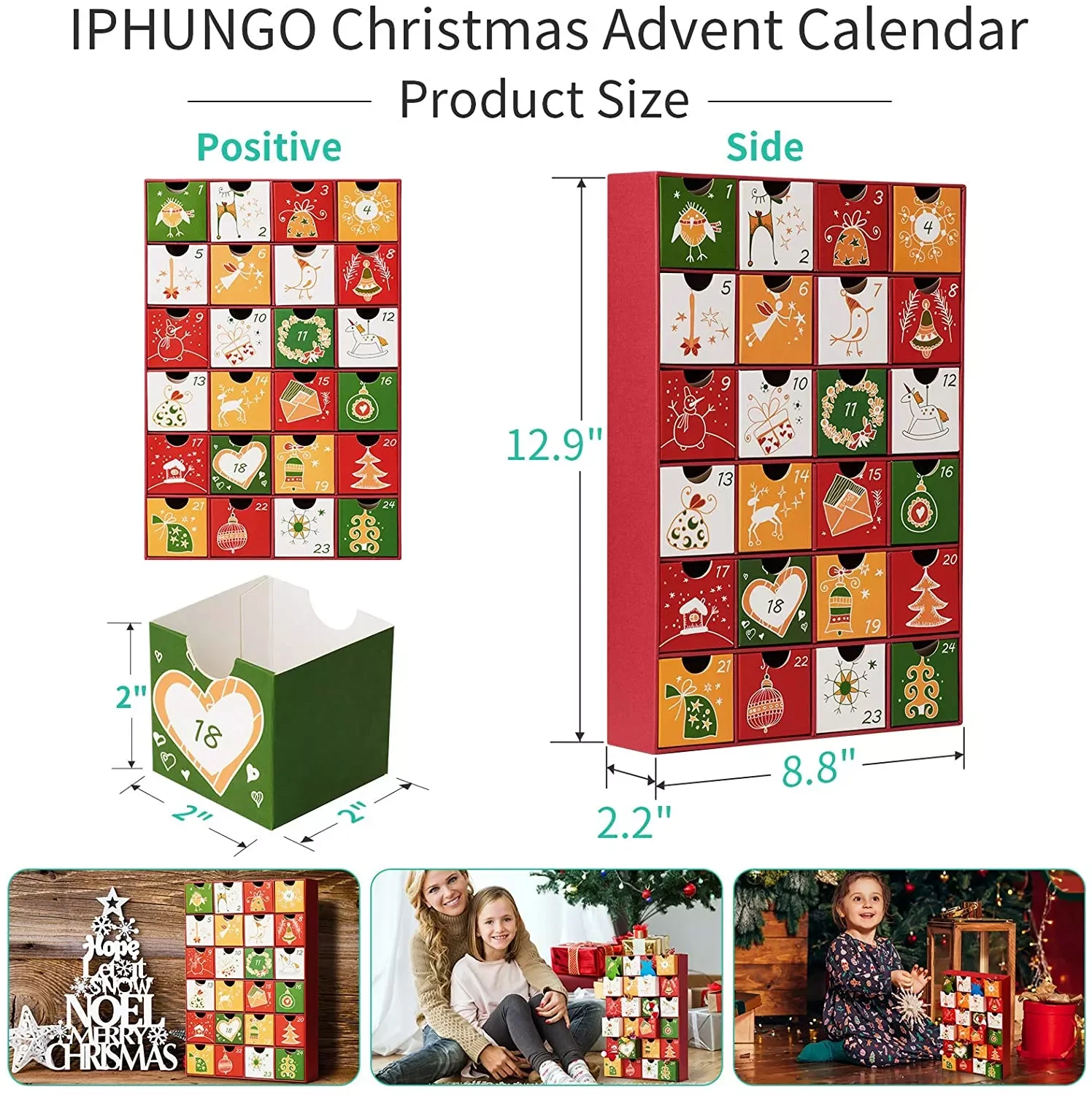 Festival Countdown Calendar 2022 24 Drawers Cabinet Christmas customize Gift Boxes Advent Calendar Box