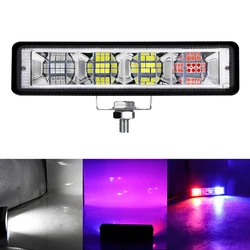 Wholesale super bright red blue flash 40mm aluminum led car working lights led light bar off road with strobe