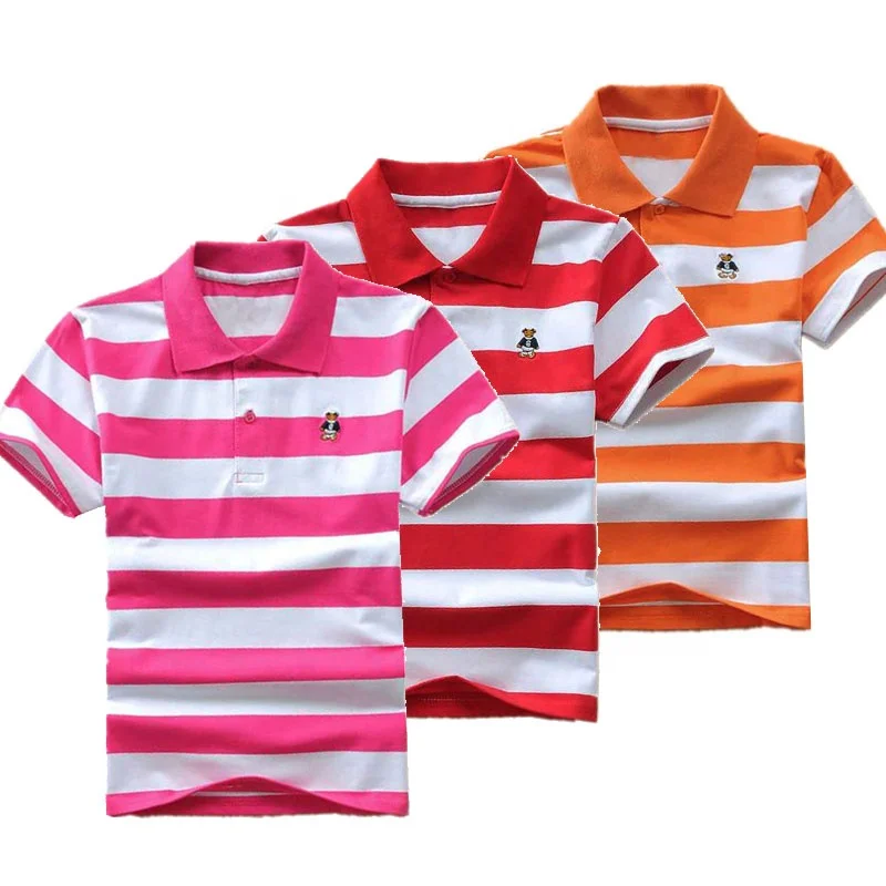 2 4 6 8 10 12 Years Old School Teenager Boys Clothes Striped T shirt Toddler Girl Tops Girls t-shirts&polo shirts Polo for Girls