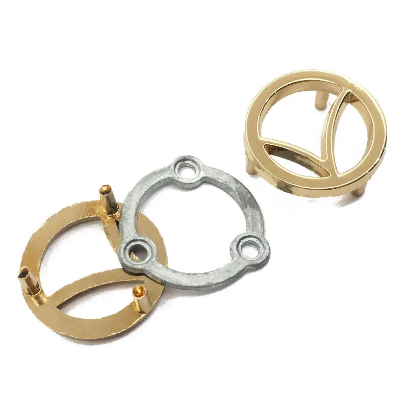 Purse Blank Gold Small Round Alphabets Label Tag Circle Metal Logo Plate For Handbags Engraved Metal