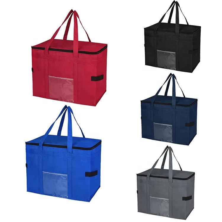 Высококачественные индивидуальные большие складные сумки для покупок, Термосумка из полиэстера большой емкости для доставки продуктов