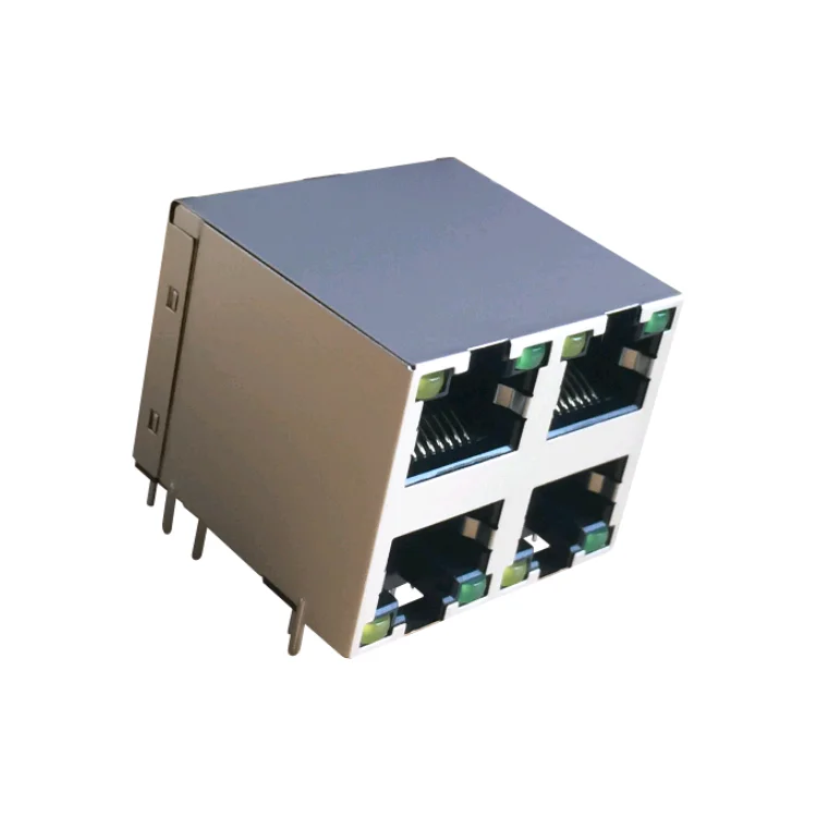 E5J88-C4AJA1-L без магнетизма 2x2 порта RJ45 разъем