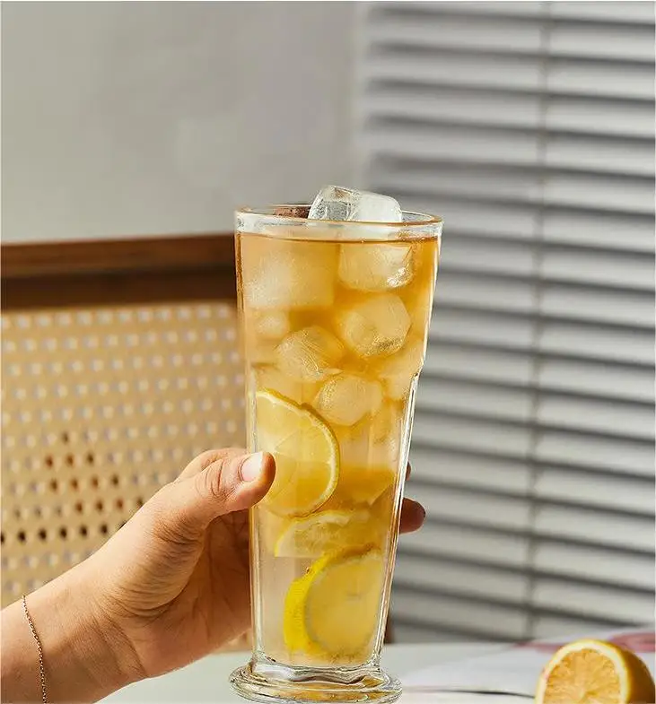 Gibraltar Octagonal Mojito Sparkling Glass Sublimation Beer Juice Fruit Tea Mug Straw Fruit Tea Beer Juice Sparkling Mojito