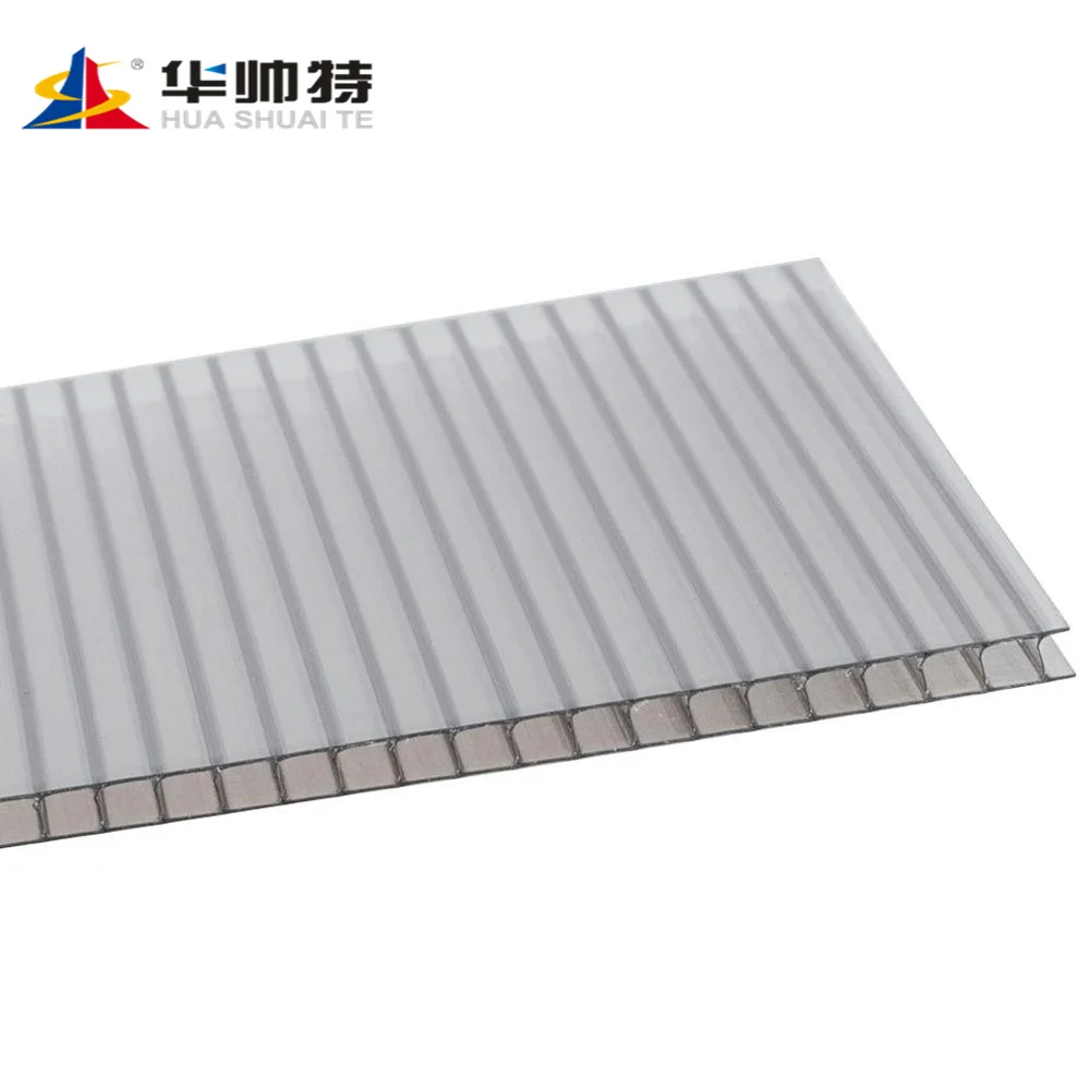 HUASHUAITE clear weather resistant pc soundproof hollow polycarbonate roofing sheet for greenhouse