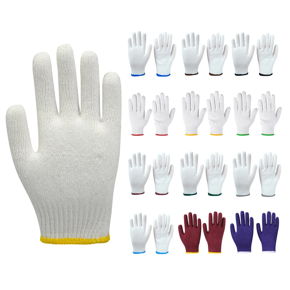 High Quality Cheap Labor Protection working gloves Safety Work  cotton Knitted Cotton Gloves