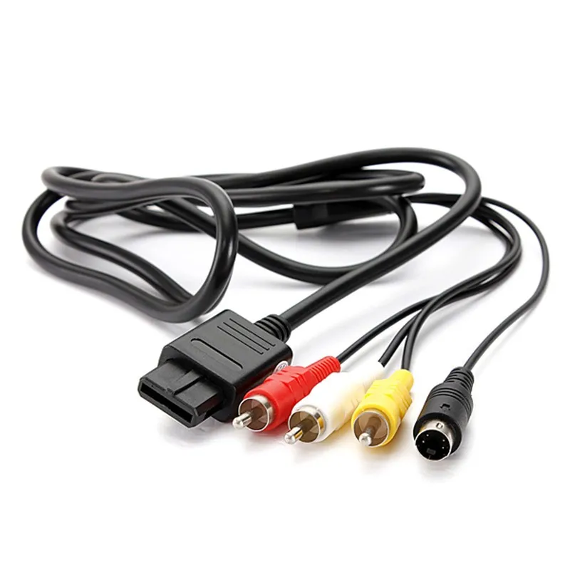 Lowest Price 1.8M 6FT AV TV S-Video Super For   For Gamecube 64 For SNES For NGC For N64 AV Cable