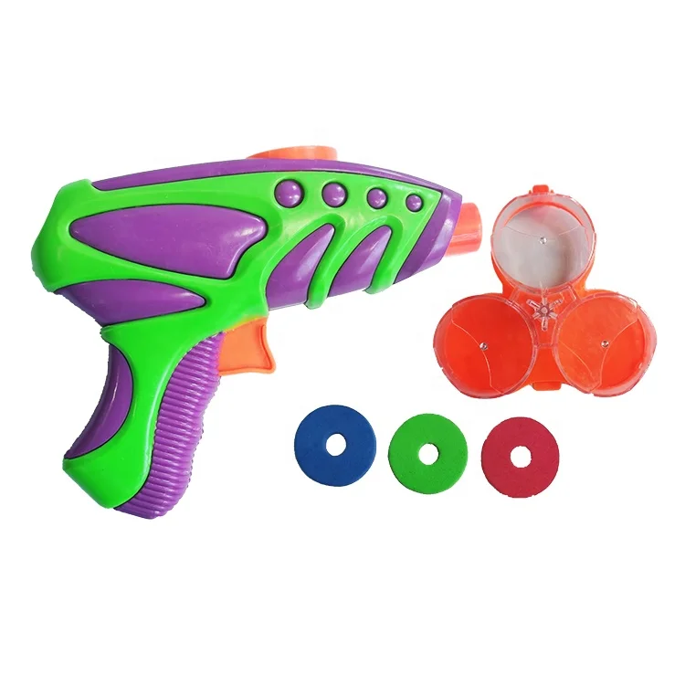 Eco-friendly Kids Outdoor Toy Soft Bullet Gun Air Blast Flying Saucer Classic Gun Toy
