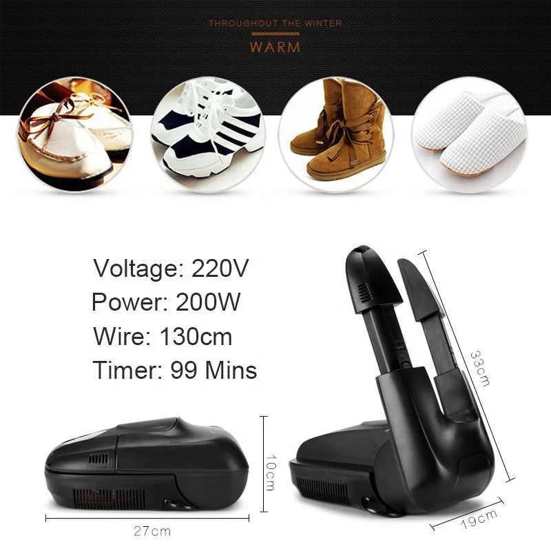 Сушилка для обуви с озоном удаления запахов быстросохнущая Складная регулируемая длина подогревателя носков шляп