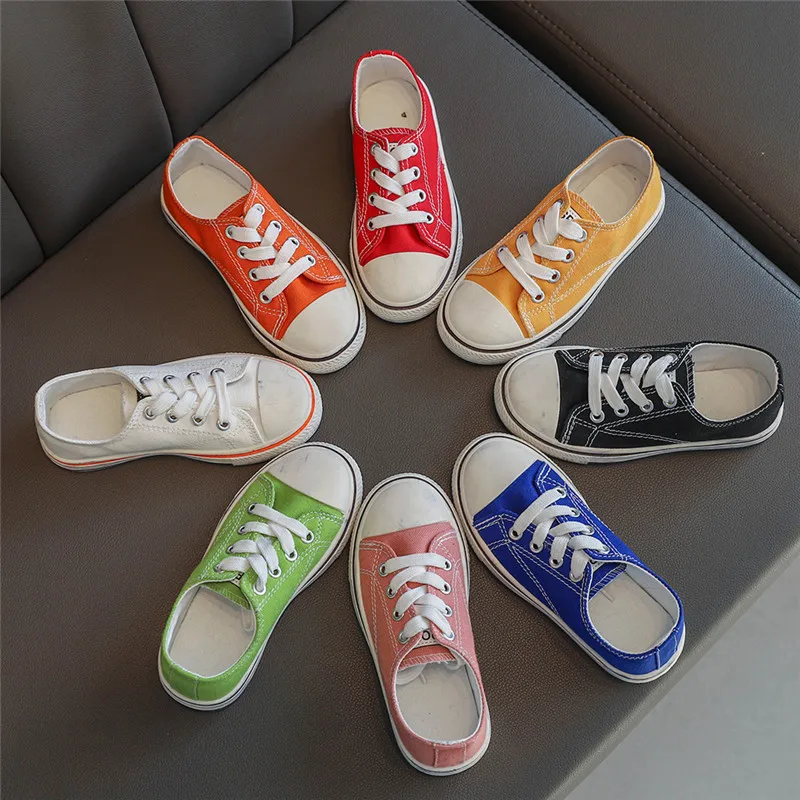 EUR size 23-34 new children shoes casual design canvas girls/boys cute kids flat fashion canvas shoes oem