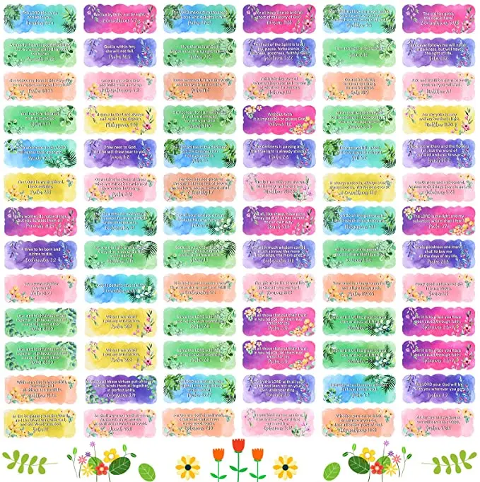 Custom Motivational Verse Encouraging Scripture Decals Pray Sticker Handwritten Word Inspirational Stickers for Card Making