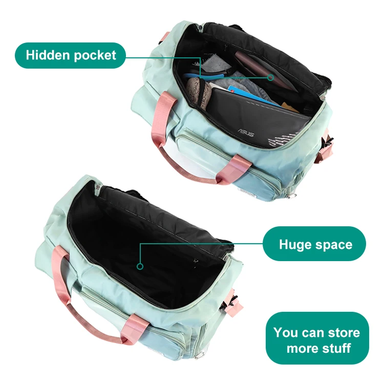 Waterproof Durable Outdoor Activity Travel Trolley Luggage Overnight Bag Carry on for Airplanes Duffle Bag with Shoe Compartment