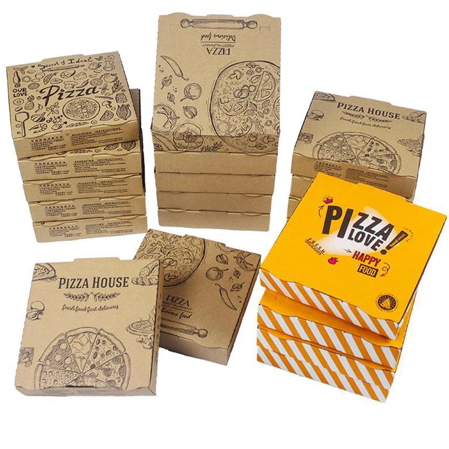 High Quality custom Logo Paper pizza box custom printed Corrugated Pizza Box with colorful printing china factory