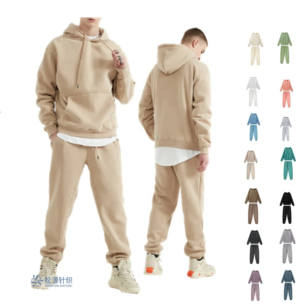 Изготовленным на заказ логосом 2 шт. плюс размер пустой спортивных костюмов поставщиков унисекс Мужские хлопковые флисовые спортивные штаны для бега, комплекты одежды на возраст