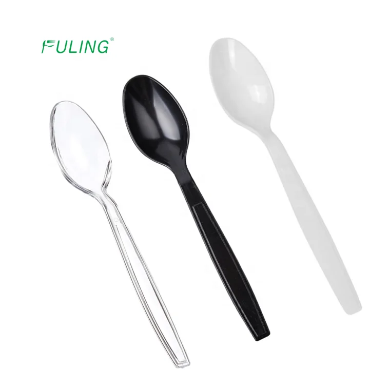 Individually wrapped cutlery disposable ice cream spoon silverware soupspoon coffee tea spoon ps white plastic spoons