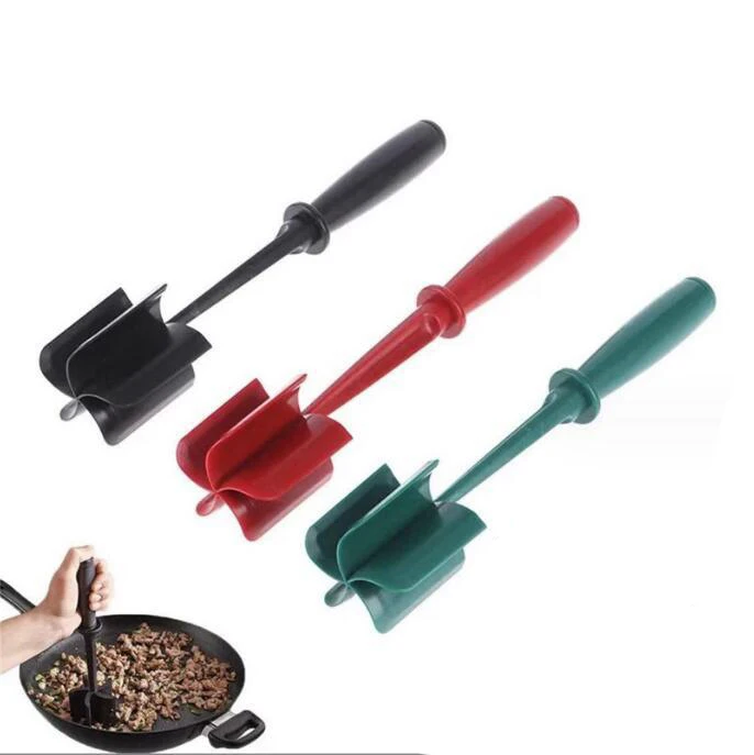 Meat Chopper Heat Resistant Meat Masher with Non-slip Handle Nylon Hamburger Chopper Ground Beef Masher Kitchen Cookware