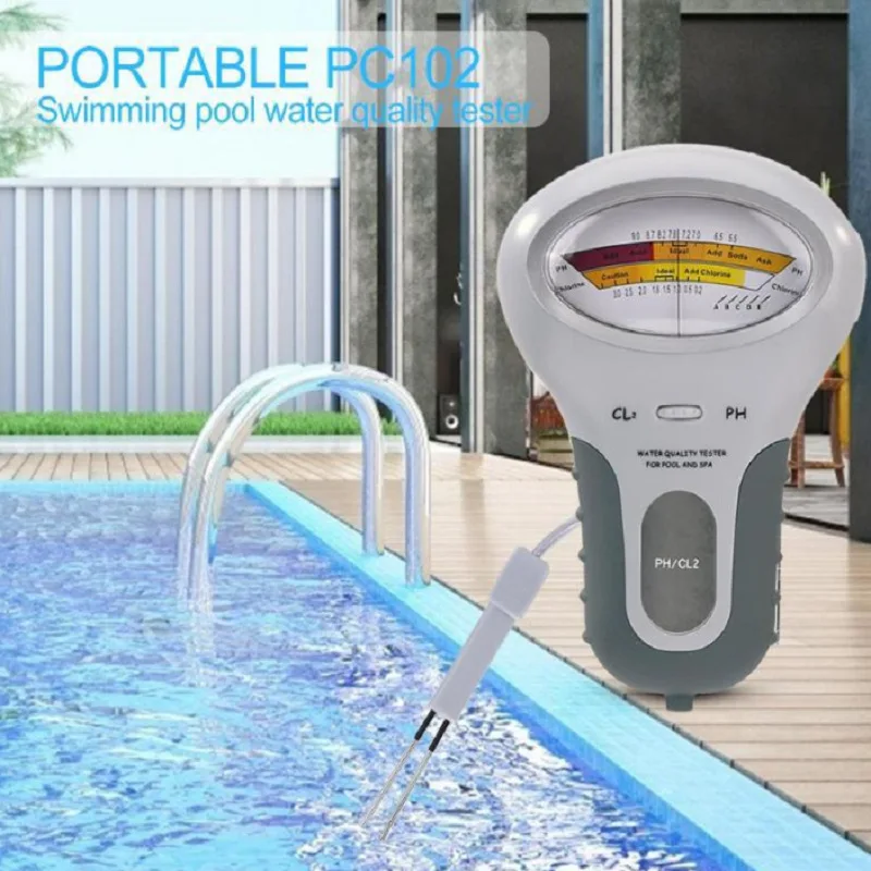 2 in 1 PH Chlorine Meter Tester PC-102 PH Tester Chlorine Water Quality Testing Device CL2 Measuring For Pool Aquarium
