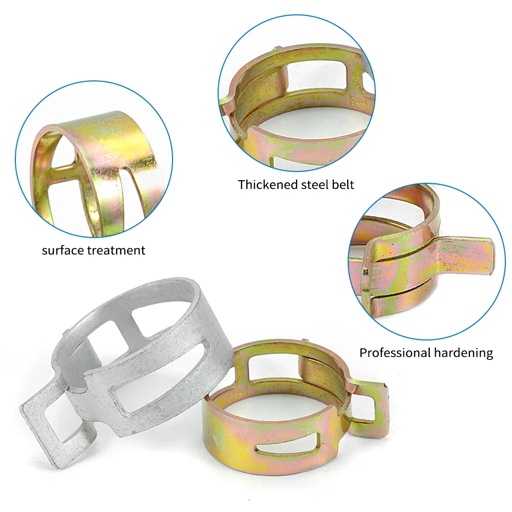 Zinc plated stainless steel type pipe hose clamp clip heavy duty truck exhaust metal spring clamp