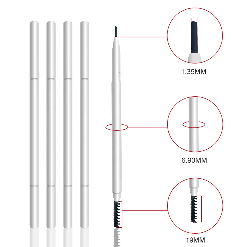 Custom private label  eyebrow pencil for eye brow makeup telescopic vegan white  slender eyebrow pencil
