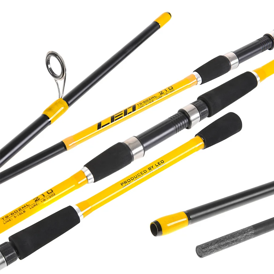 ml yellow fiberglass fishing rod glass lure ultralight surf fishing rod spinning soft action