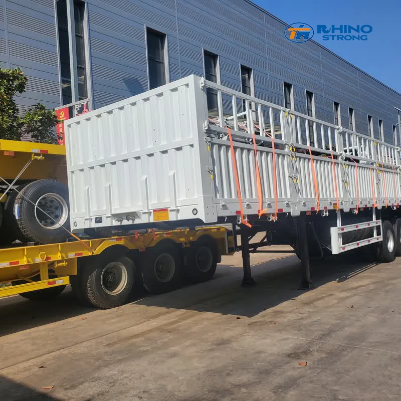 Fence Drop Side Board Sidewall Trailer with Enclosed Pickup Side Wall Cargo Transport Truck Container Semi Trailer 3 Axle 4