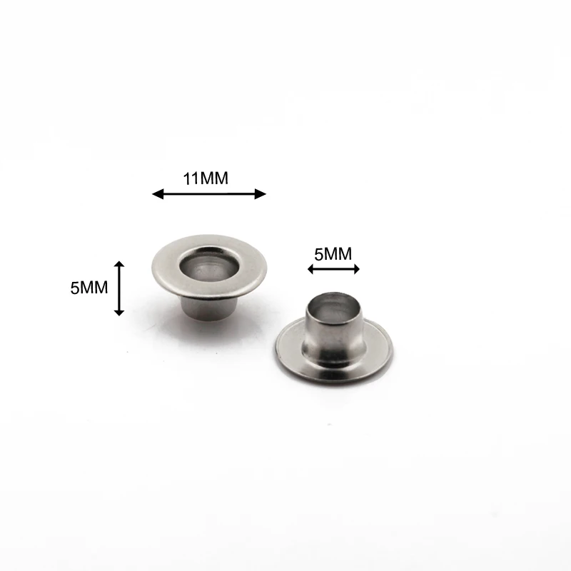 Eyelet factory 5mm tube inner sizes silver color brass copper eyelets for leather shoes clothing