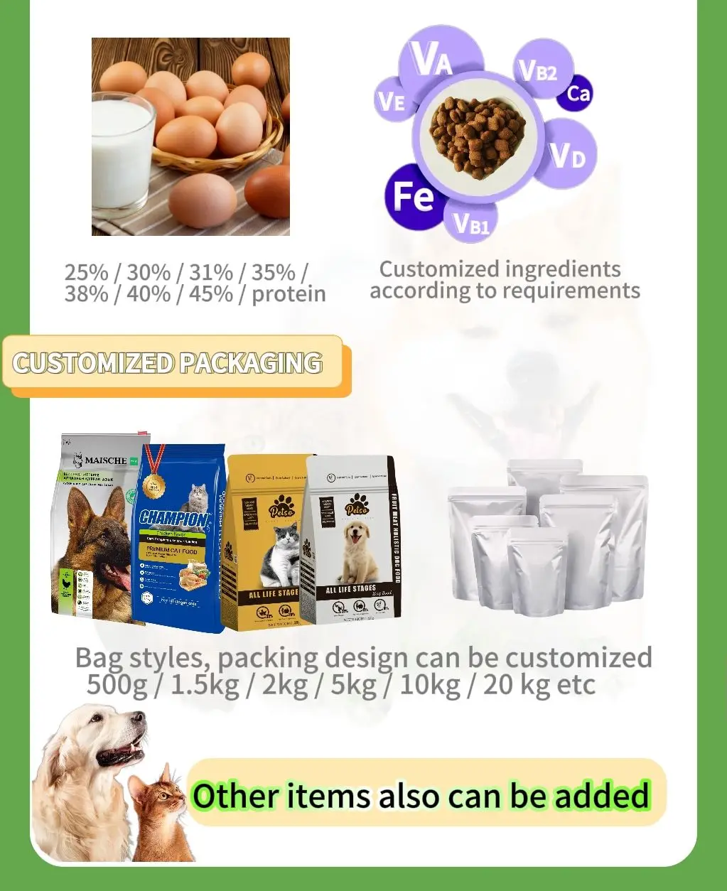 Cheap Hot Selling  OEM ODM Customized Bulk  Wholesale China Factory High Protein Good Flavor Natural Kibble Puppy  Dog Food