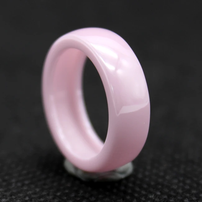 NFC Smart 8mm Blank Black Ceramic Ring for Inlay, Pink Color, Groove Width 4mm, Depth 1.6mm