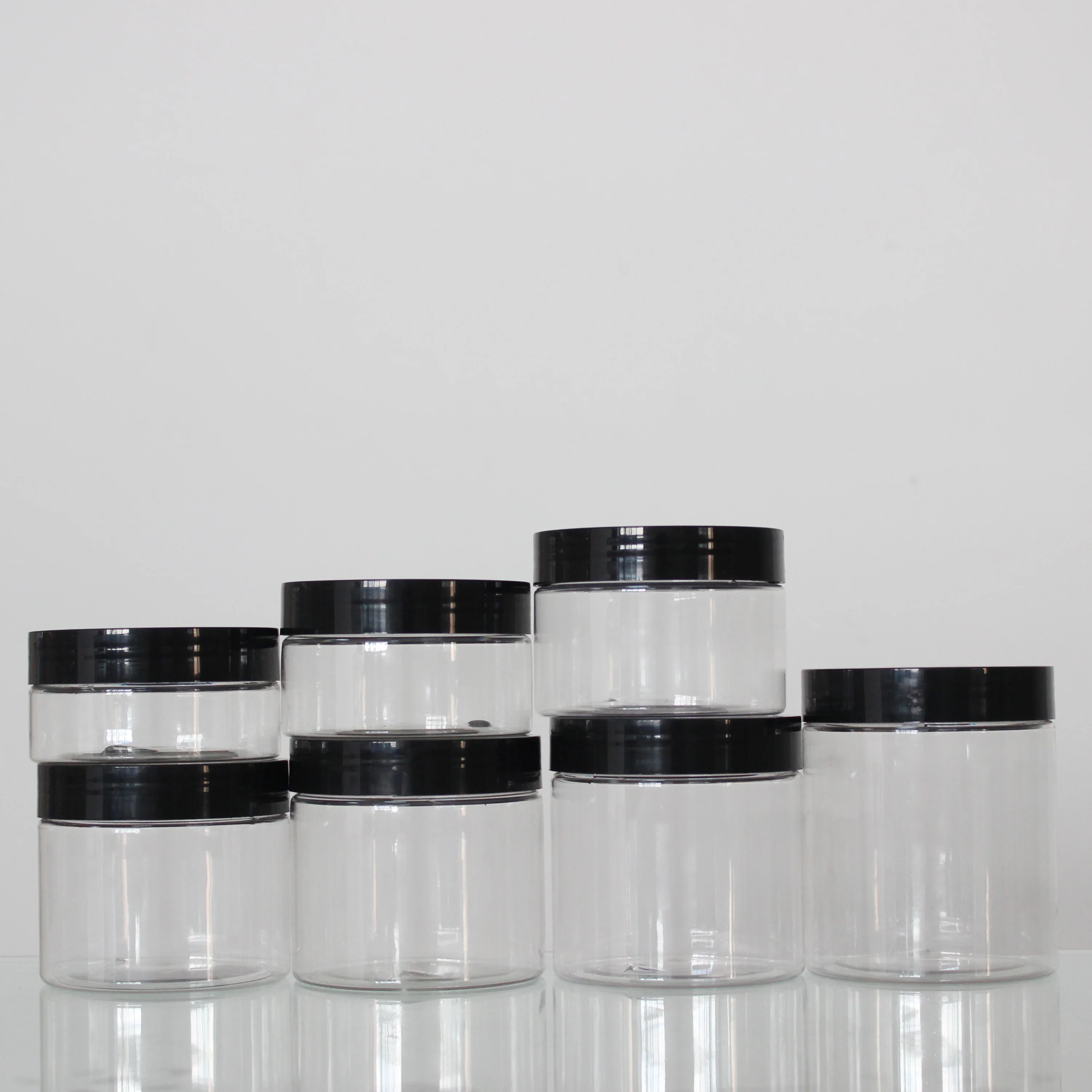 4 oz 6 oz 8 oz small empty clear body scrub container jars for bath salts shea butter hair products