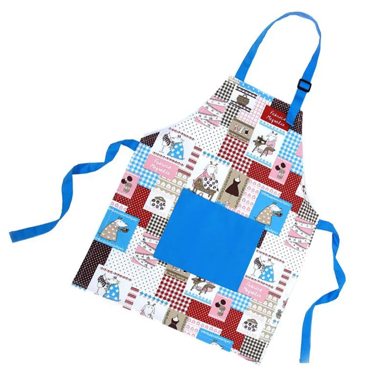 Hot Selling Pure Cotton Canvas Kids Aprons with Adjustable Neck Strap and Pocket for cooking painting