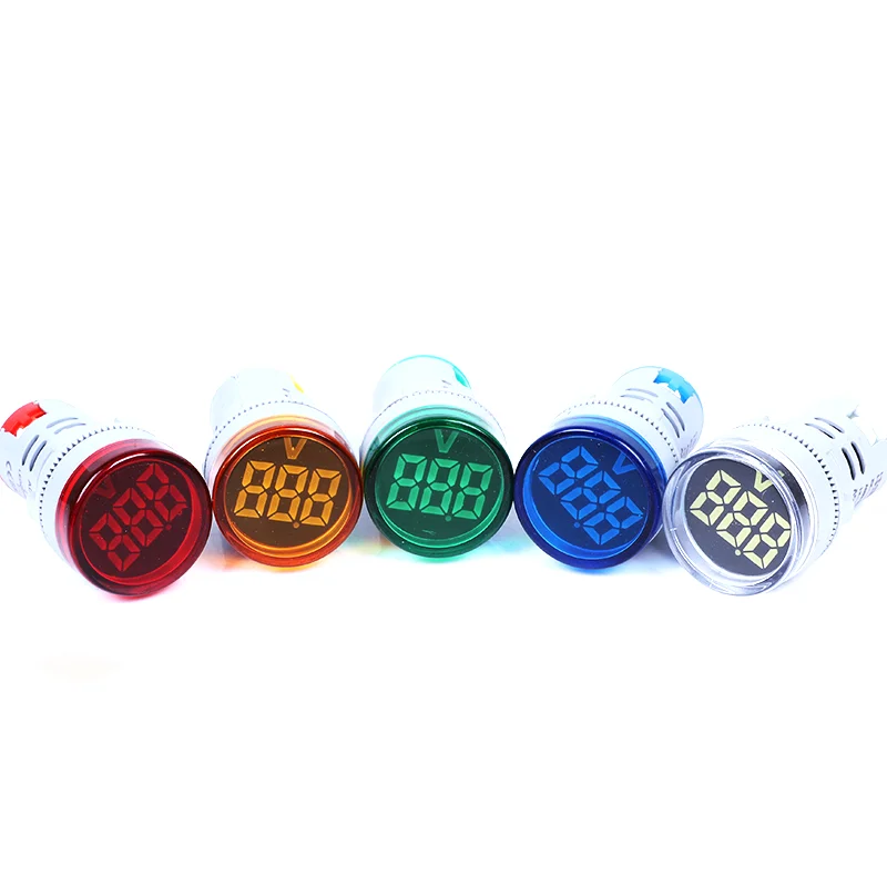 Round led ac voltage meter 60-500V mini voltage meter DC 6-100V volt meter 22m