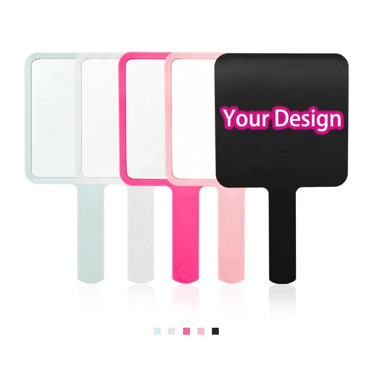 Wholesale Cosmetic Tools ABS Plastic Pocket Square Makeup Mirror Custom LOGO Hand Mirror For Women