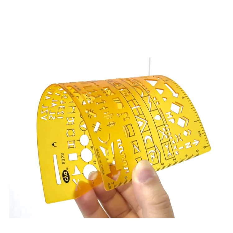 High quality plastic Graph template stencil with military marking symbols CYA nato 8353 map marking template