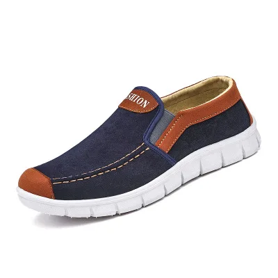 New autumn breathable flat youth slip on loafers fashion boat loafers men shoes casual
