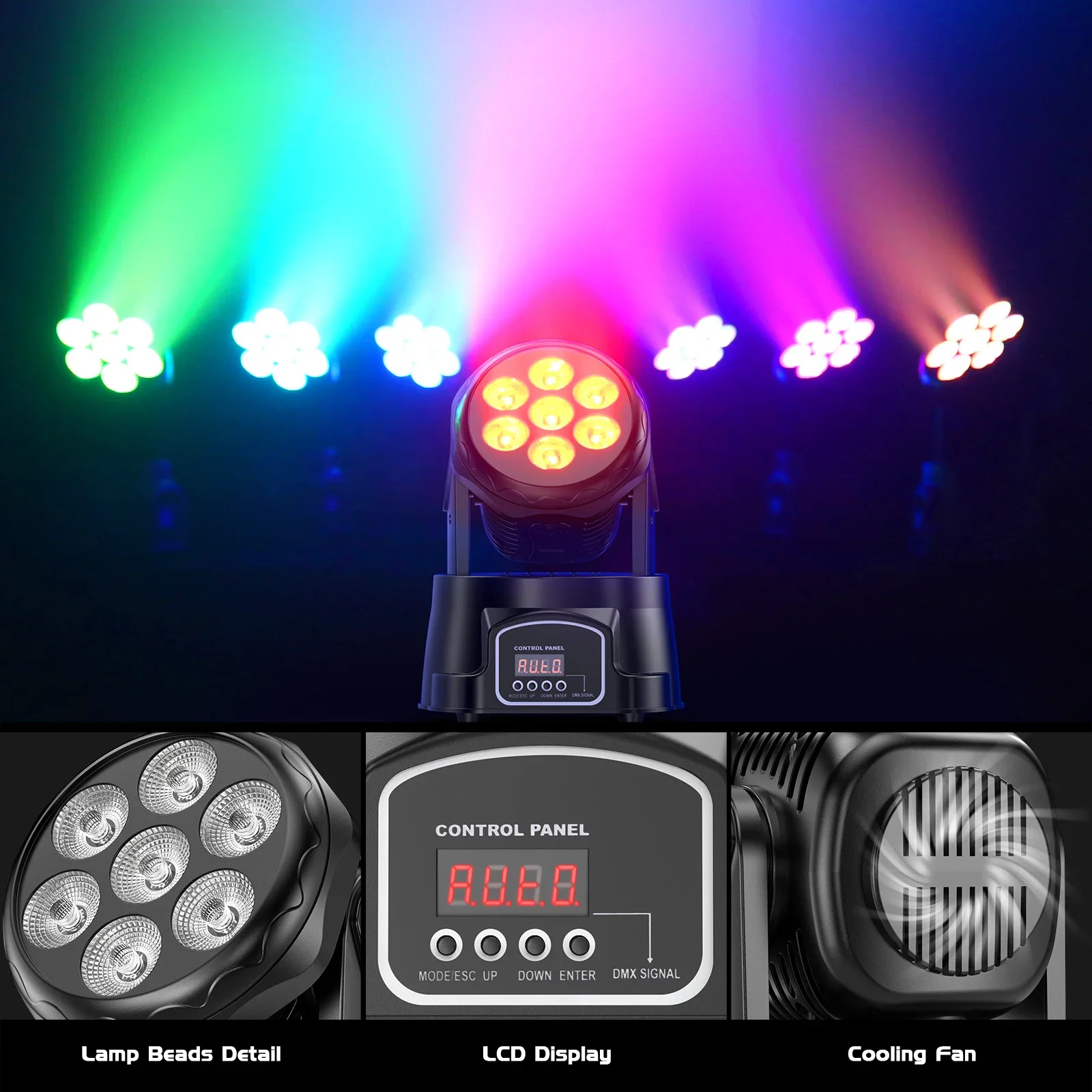 Rgbw Wash Move Head Lights Zoom Disco Dj Club Night Lamp Stage Light Led Dmx Control Moving Head Lights