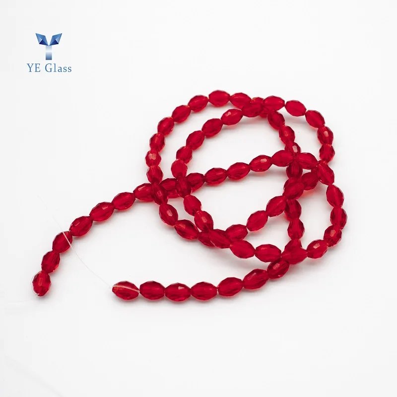 Different Sizes Oval Glass Beads Faceted Olive Crystal Bead for Jewelry Necklaces