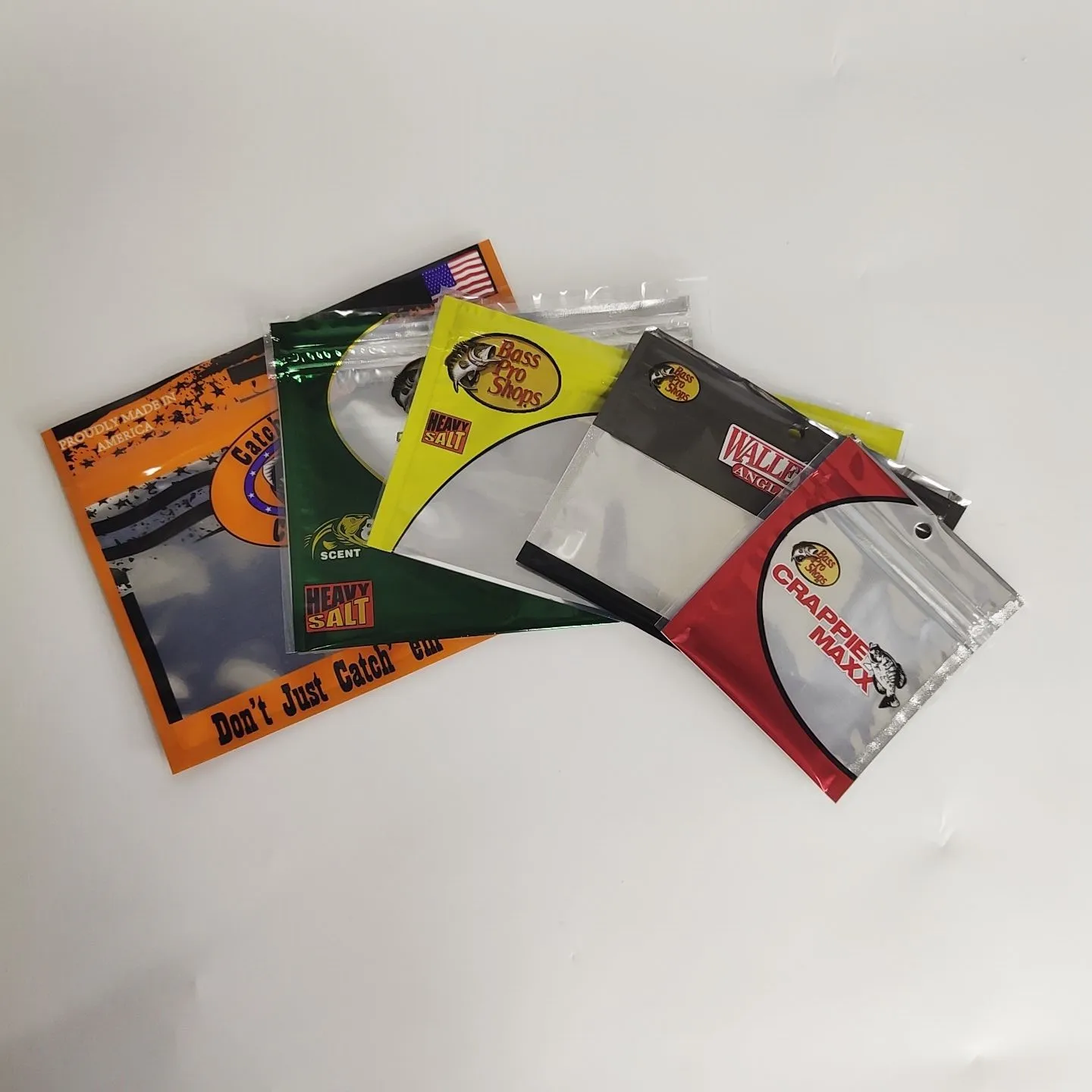 MOQ 500pcs digital print custom zipper bag plastic transparent ziplock fishing lure packaging bag baits with hole