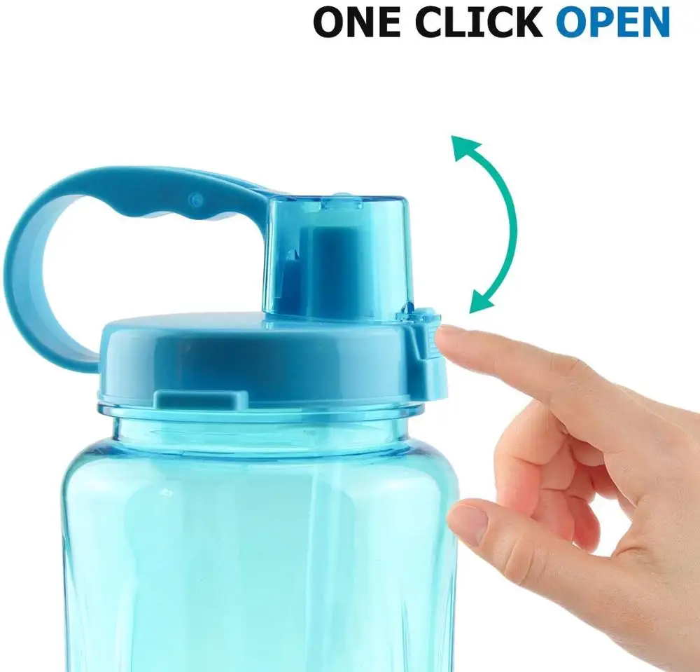 2000ml Herba life nutrition fitness Milk Shake Bottle with Straw Inside Tritan Plastic BPA Free