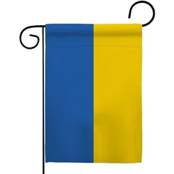 12*18inch Double Sided Small polyester Ukraine Trident Garden Flags Double-Sided garden flag