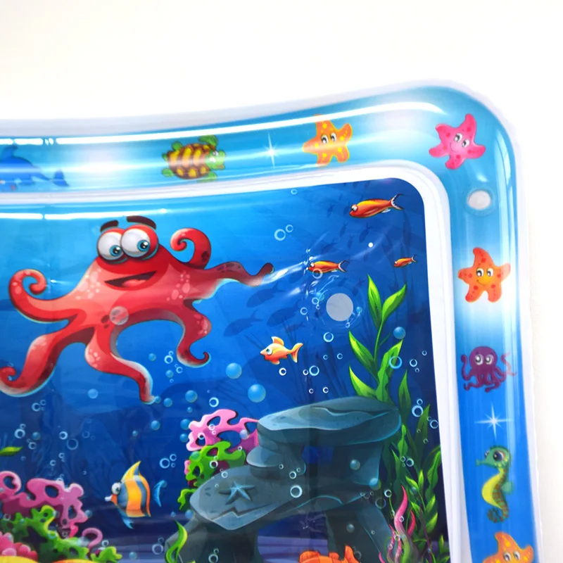 Child Water Play Mat Non-Toxic Inflatable Baby Water Mat Foldable Educational Toys Tummy Time Mat for Baby Infants and Toddlers