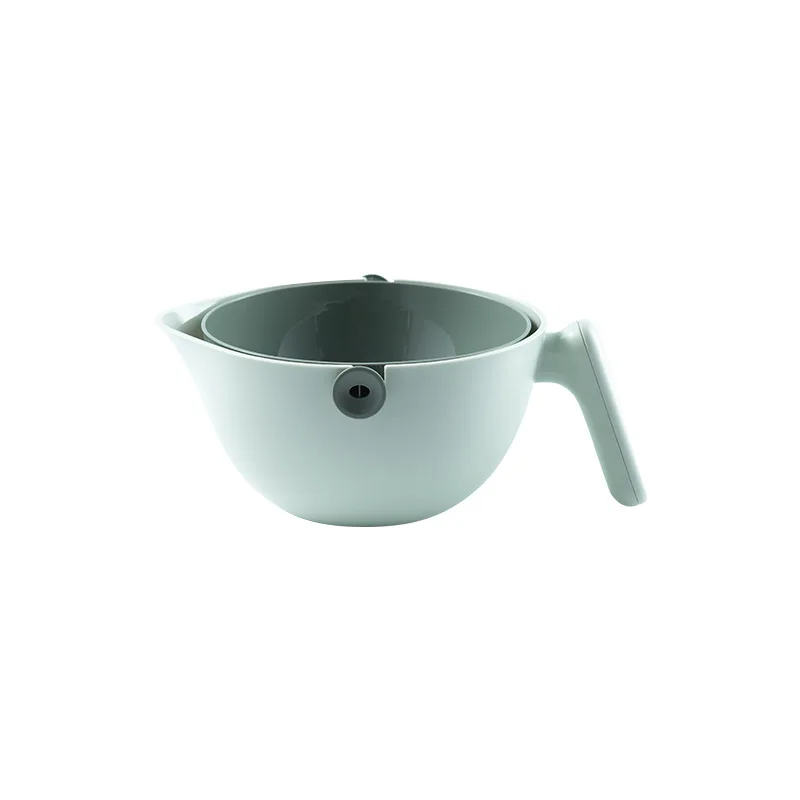2 In 1 Double Layer Vegetable Fruit Plastic Kitchen Drain Basket Strainer Bowl with Handle