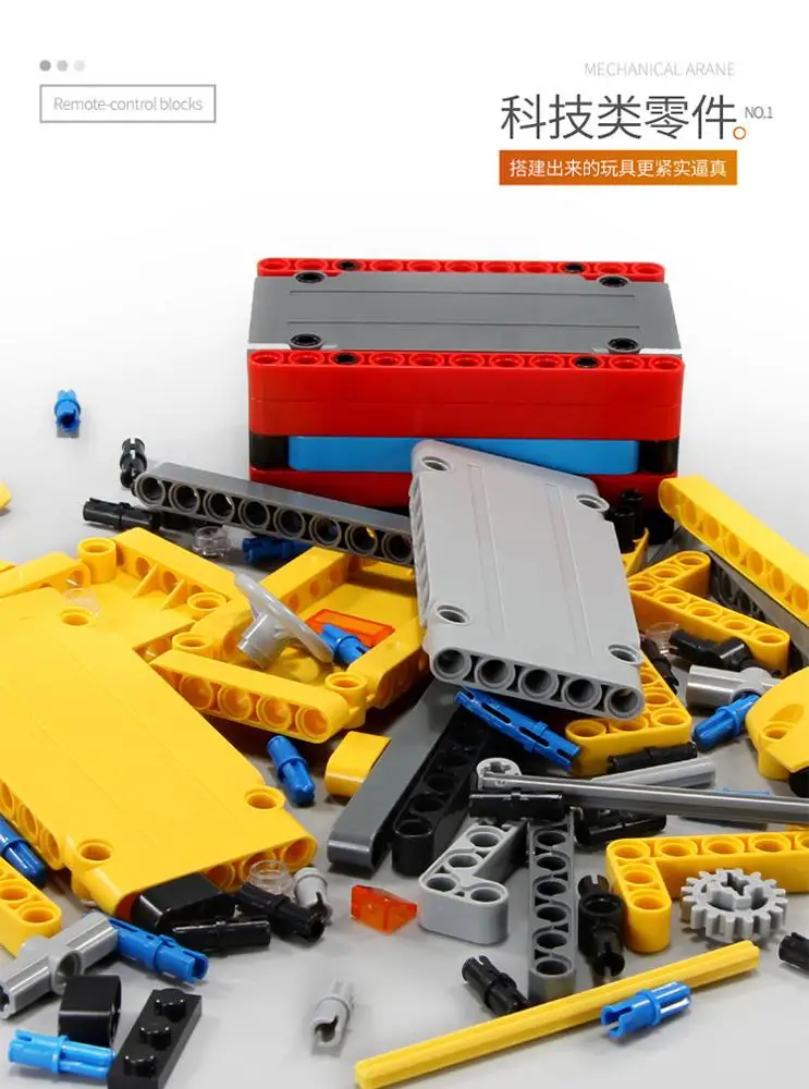 1/8 scale mechanical crane toy APP controul remote control bricks car toy 2590 pcs big size building bricks truck car toy